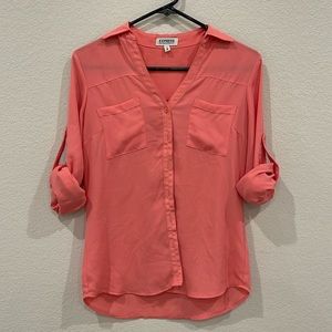 Express Coral Portofino Shirt, size XS